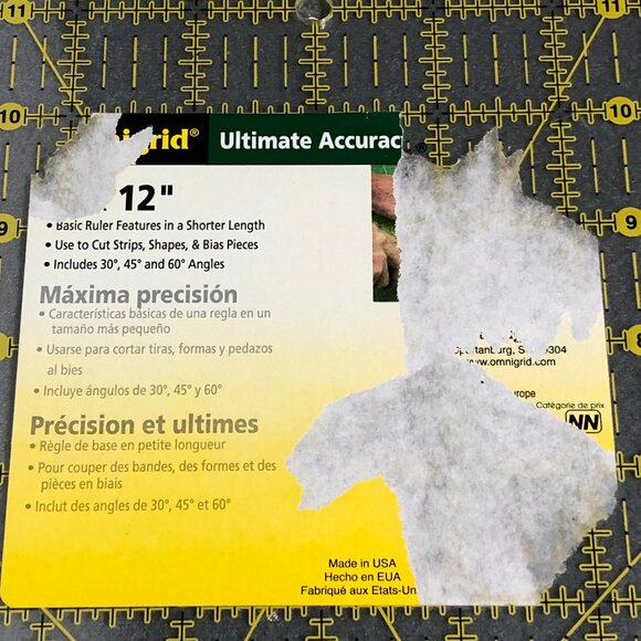 Omnigrid Quilter's Ruler 6"X12" 1988 Item 12 - Picture 3 of 7